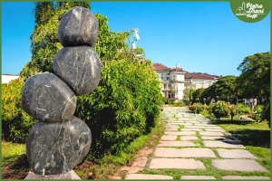 Ciottoli Colonna da Giardino in Marmo Nero